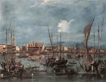  von Lienzo - El Molo y la Riva degli Schiavoni del Bacino di San Marco Francesco Guardi veneciano
